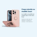 Accessoire ajusté au modèle exact – Coque Silicone Pour iPhone 15 Pro Max Couleur Rose Avec Anneau Support