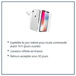Expédition le jour même, livraison offerte, retours sous 30 jours – Coque Silicone transparente + Verre Trempe pour iPhone X/