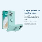 Accessoire ajusté au modèle exact – Coque Silicone Pour iPhone 14 Pro Max Couleur Vert Avec Anneau Support