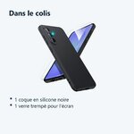 Contenu du colis – Coque Pour Samsung Galaxy A36 5G Silicone Noir + Verre Trempe
