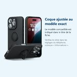 Accessoire ajusté au modèle exact – Coque Silicone Pour iPhone 16 Pro Max Couleur Noir Avec Anneau Support