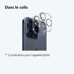 Contenu du colis – Verres Protection Camera Arriere X2 Pour iPhone 15 Pro Max