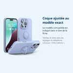 Accessoire ajusté au modèle exact – Coque Silicone Pour iPhone 16 Pro Max Couleur Violet Avec Anneau Support