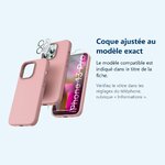 Accessoire ajusté au modèle exact – Coque Silicone Rose + Verres Trempes et Protections Camera Arriere X2 Pour iPhone 13 Pro