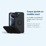 Accessoire ajusté au modèle exact – Coque Silicone Pour iPhone 15 Pro Max Couleur Noir Avec Anneau Support