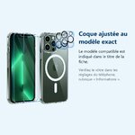 Accessoire ajusté au modèle exact – Coque Silicone Transparente Compatible Magsafe + Verres Trempes et Protections Camera Arr