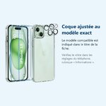 Accessoire ajusté au modèle exact – Coque Silicone Transparente + Verres Trempes et Protections Camera Arriere X2 Pour iPhone