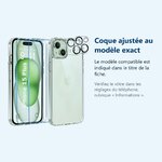Accessoire ajusté au modèle exact – Coque Silicone Transparente + Verres Trempes et Protections Camera Arriere X2 Pour iPhone