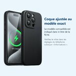 Accessoire ajusté au modèle exact – Coque Pour iPhone 15 Pro Max Silicone Noir