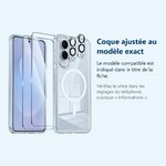 Accessoire ajusté au modèle exact – Coque Silicone Transparente Compatible Magsafe + Verres Trempes et Protections Camera Arr