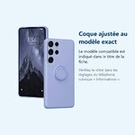 Accessoire ajusté au modèle exact – Coque Silicone Pour Samsung Galaxy S24 Ultra Couleur Violet Avec Anneau Support