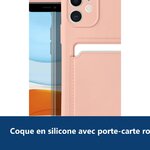 Vue de détail – Coque Silicone avec Porte Carte Rose Pour iPhone 11