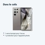 Contenu du colis – Verre Trempe et Protection Camera Arriere Transparent Pour Samsung Galaxy S24 Ultra