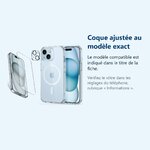 Accessoire ajusté au modèle exact – Coque Silicone Transparente Compatible Magsafe + Verre Trempes et Protection Camera Arrie