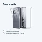 Contenu du colis – Coque Silicone Transparente + 2 Verres Trempes Pour Realme GT Master