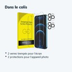 Contenu du colis – Verres Trempes et Protections Camera Arriere X2 Pour iPhone 12 Pro