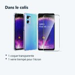 Contenu du colis – Coque Silicone Transparente Angles Renforces + Verre Trempe Pour Oppo Find X5 Lite