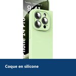 Vue de détail – Coque Silicone Verte Pour iPhone 14 Pro