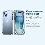 Accessoire ajusté au modèle exact – Coque Silicone Transparente Angles Renforces Pour iPhone 15