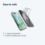 Contenu du colis – Coque Transparente pour iPhone 14 (6,1 pouces) et 2 Verres Trempé Film Protection Ecran