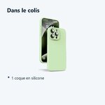 Contenu du colis – Coque Silicone Verte Pour iPhone 15 Pro Max
