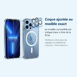 Accessoire ajusté au modèle exact – Coque Silicone Transparente Compatible Magsafe + Verres Trempes et Protections Camera Arr