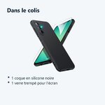Contenu du colis – Coque Pour Samsung Galaxy A26 5G Silicone Noir + Verre Trempe