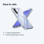 Contenu du colis – Coque Pour Samsung Galaxy A36 5G Silicone Transparente Angles Renforces + Verre Trempe