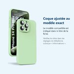 Accessoire ajusté au modèle exact – Coque Silicone Verte Pour iPhone 14 Pro Max