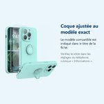 Accessoire ajusté au modèle exact – Coque Silicone Pour iPhone 14 Pro Max Couleur Vert Avec Anneau Support + Verre Trempe Pro