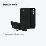 Contenu du colis – Coque Silicone Pour Samsung Galaxy S23 FE Couleur Noir Avec Anneau Support