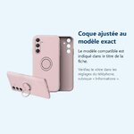 Accessoire ajusté au modèle exact – Coque Silicone Pour Samsung Galaxy S23 FE Couleur Rose Avec Anneau Support