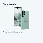 Contenu du colis – Coque Silicone Pour Samsung Galaxy S24 Ultra Couleur Vert Avec Anneau Support