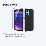 Contenu du colis – Coque Silicone Noir + Verre Trempe Pour Oppo Find X5 Lite