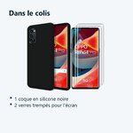 Contenu du colis – Coque Silicone Noire + 2 Verres Trempes Pour Oppo Reno 4 Pro 5G