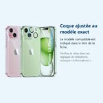 Accessoire ajusté au modèle exact – Coque Silicone Transparente + Verre Trempe et Protection Camera Arriere Pour iPhone 15 Pl
