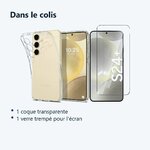 Contenu du colis – Coque Silicone Transparente + Verre Trempe Pour Samsung Galaxy S24 Plus