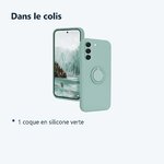 Contenu du colis – Coque Silicone Pour Samsung Galaxy S24 Plus Couleur Vert Avec Anneau Support