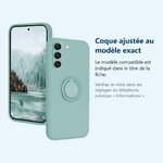 Accessoire ajusté au modèle exact – Coque Silicone Pour Samsung Galaxy S24 Plus Couleur Vert Avec Anneau Support