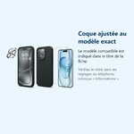 Accessoire ajusté au modèle exact – Coque Silicone Noir + Verre Trempe et Protection Camera Arriere Pour iPhone 15 Pro Max