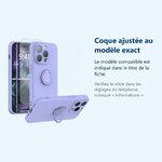 Accessoire ajusté au modèle exact – Coque Silicone Pour iPhone 14 Pro Max Couleur Violet Avec Anneau Support + Verre Trempe P