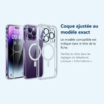 Accessoire ajusté au modèle exact – Coque Silicone Transparente Compatible Magsafe + Verre Trempes et Protection Camera Arrie