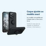 Accessoire ajusté au modèle exact – Coque Silicone Pour iPhone 14 Pro Max Couleur Noir Avec Anneau Support + Verre Trempe Pro
