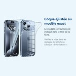 Accessoire ajusté au modèle exact – Coque Pour iPhone 15 Pro Max Silicone Transparente + 2 Verres Trempes