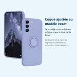 Accessoire ajusté au modèle exact – Coque Silicone Pour Samsung Galaxy S24 Couleur Violet Avec Anneau Support
