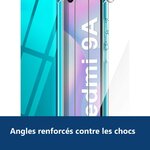 Vue de détail – Coque Silicone Transparente Angles Renforces + 2 Verres Trempes Pour Xiaomi Redmi 9A