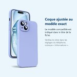 Accessoire ajusté au modèle exact – Coque Silicone Violet Pour iPhone 15