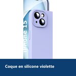 Vue de détail – Coque Silicone Violet Pour iPhone 15