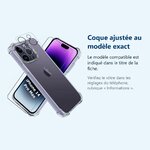 Accessoire ajusté au modèle exact – Coque Silicone Transparente Angles Renforces + Verre Trempe et Protection Camera Arriere