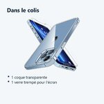 Contenu du colis – Coque Transparente pour iPhone 13 Pro Max (6,7 pouces) et Verre Trempé Film Protection Ecran